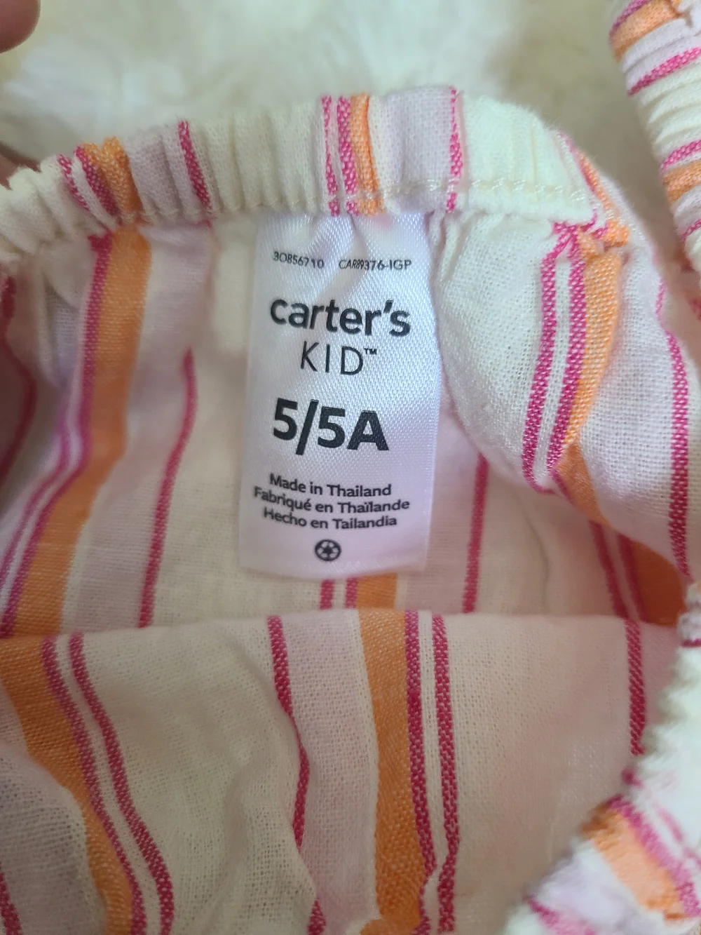Carter's Striped Pink & Orange Girls Top Size 5